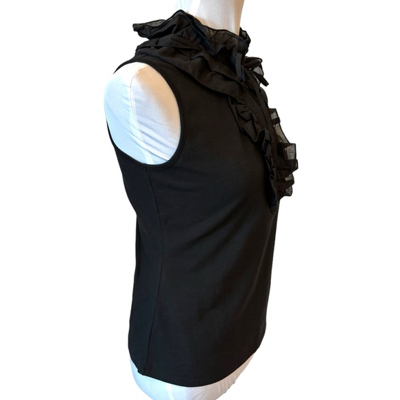 São Paulo Black Stretch Ruffle Top - Picture 6 of 7